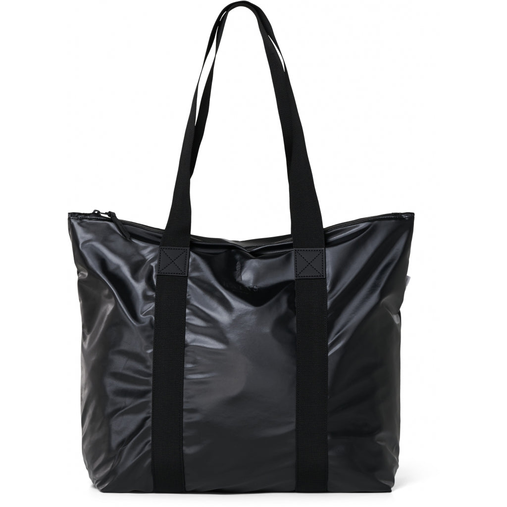 Tote Bag Rush - Shiny Black - Rains - Tilbehør - VILLOID.no