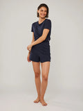 Jane Linen Tee - Navy