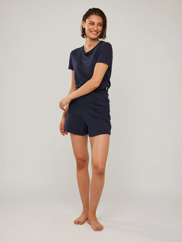 Jane Linen Tee - Navy