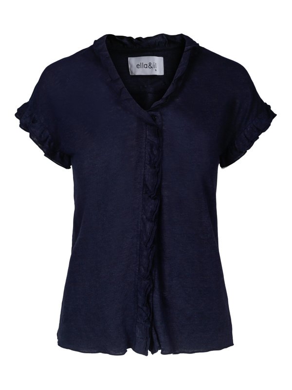 Karianne Linen Tee - Navy