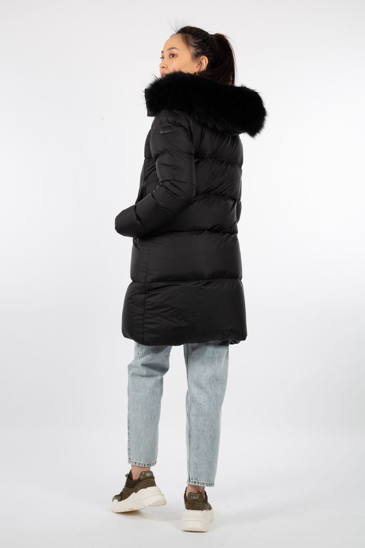 Stella Long Puffer - Black Fade