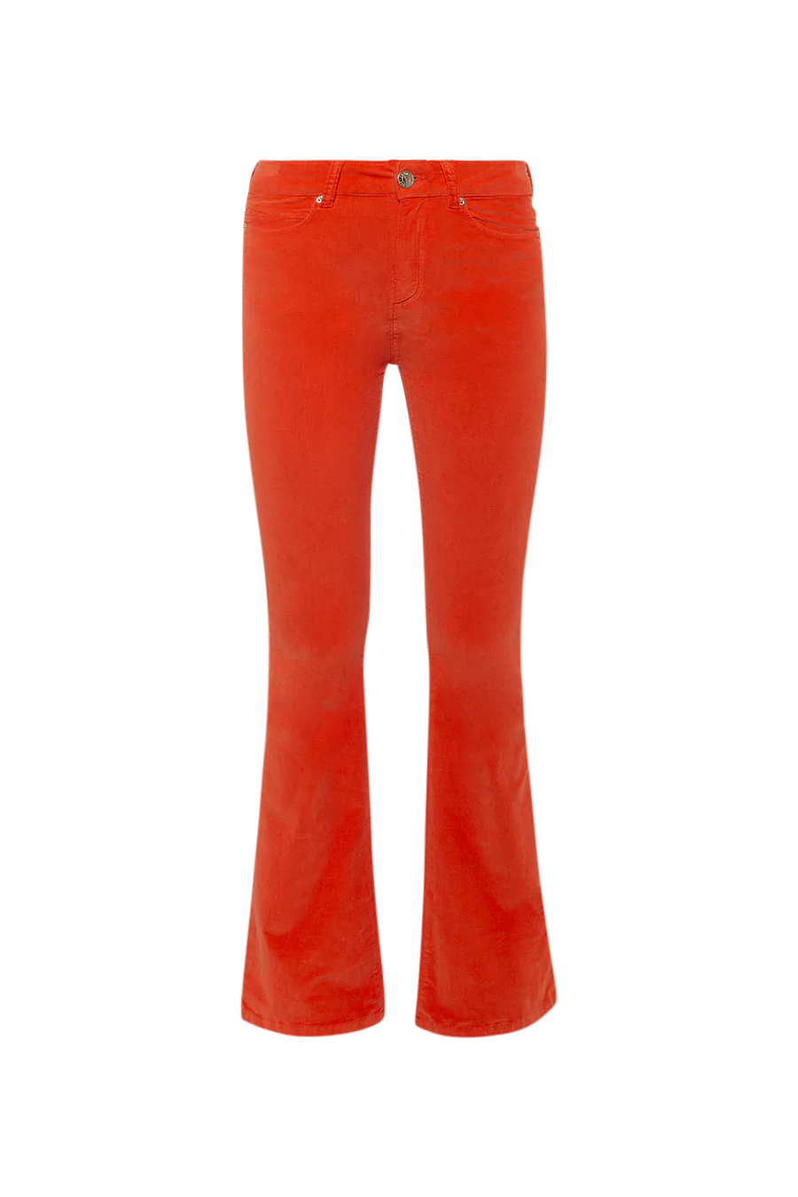 High Rise Flared Cord - Mandarin Red