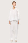 Poplin Bohemian Wide Blouse - White
