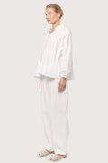 Poplin Bohemian Wide Blouse - White