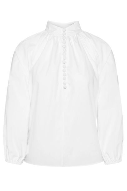 Poplin Bohemian Wide Blouse - White