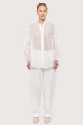 Cotton Silk Poem Shirt - White