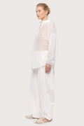 Cotton Silk Poem Shirt - White