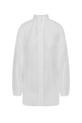 Cotton Silk Poem Shirt - White