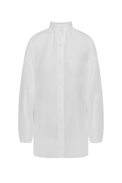 Cotton Silk Poem Shirt - White