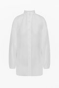 Cotton Silk Poem Shirt - White