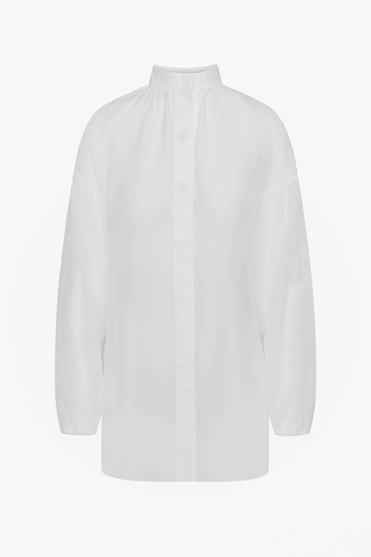 Cotton Silk Poem Shirt - White