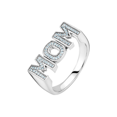 Mom Ring - Blue Silver