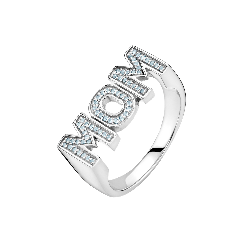 Mom Ring - Blue Silver
