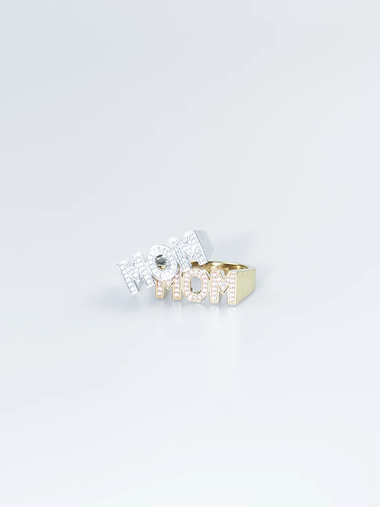 Mom Ring - Blue Silver