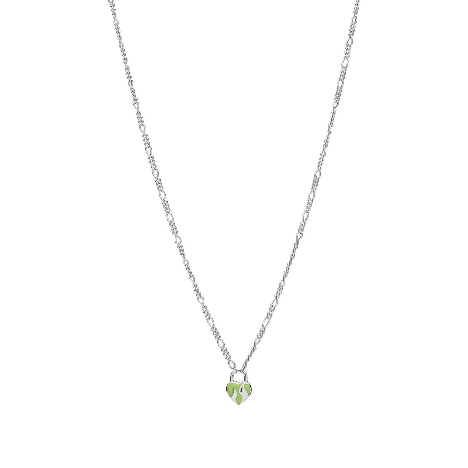 Halo Necklace - Green Silver