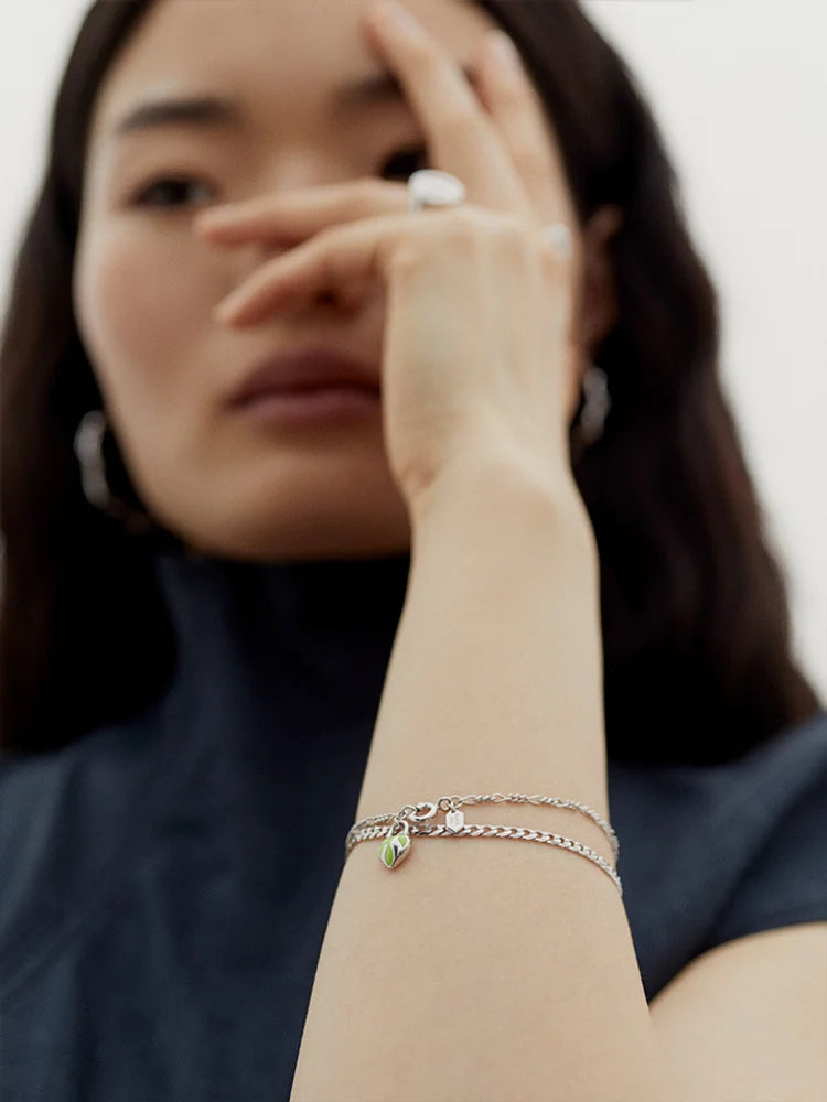 Halo Bracelet Small - Green Silver