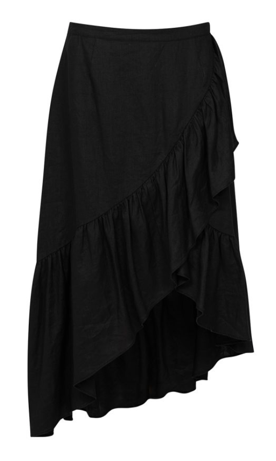 Wendy Linen Solid Skirt - Black - Line of Oslo - Skjørt - VILLOID.no