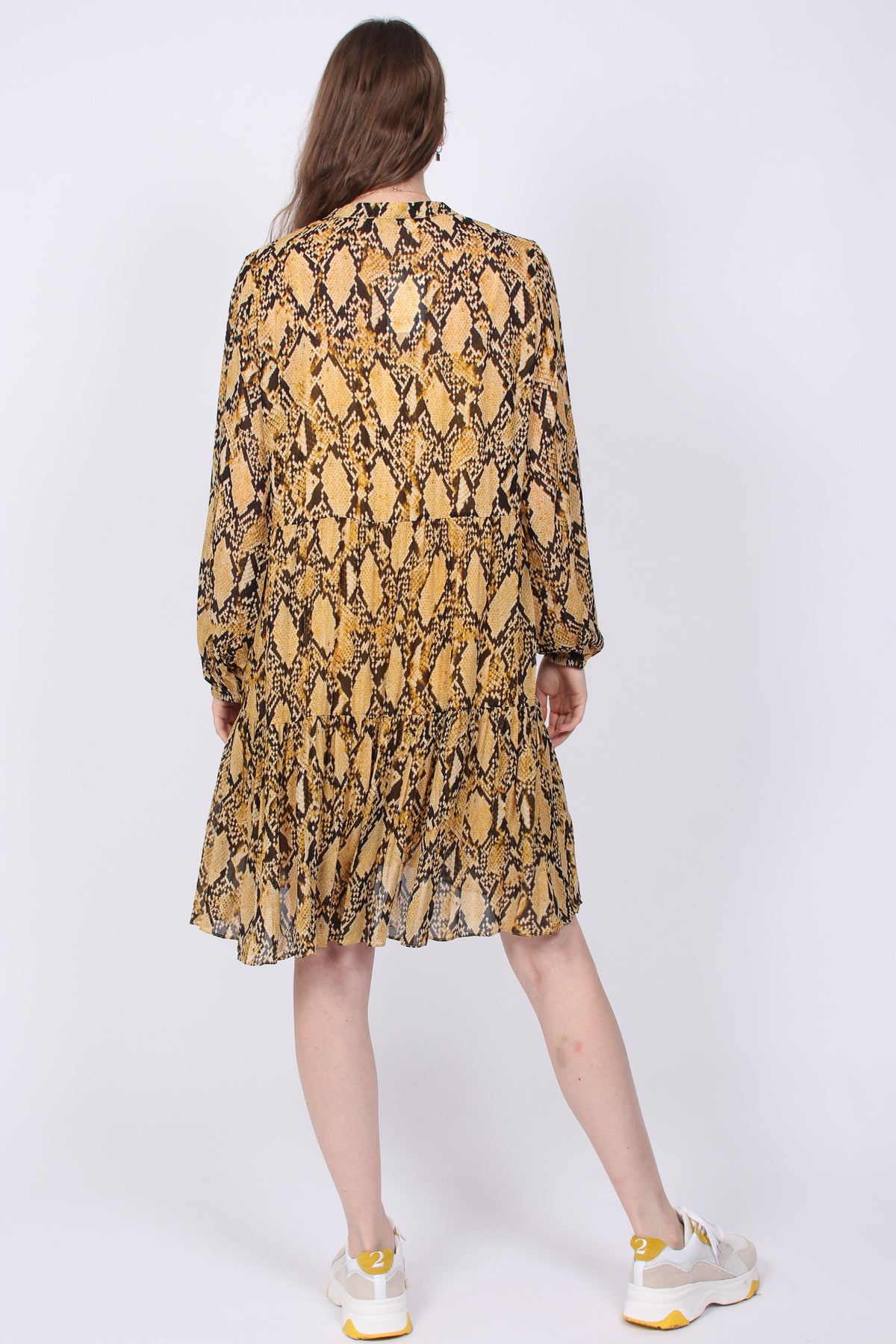 Snake Midi Dress - Chai Tea - Second Female - Kjoler - VILLOID.no
