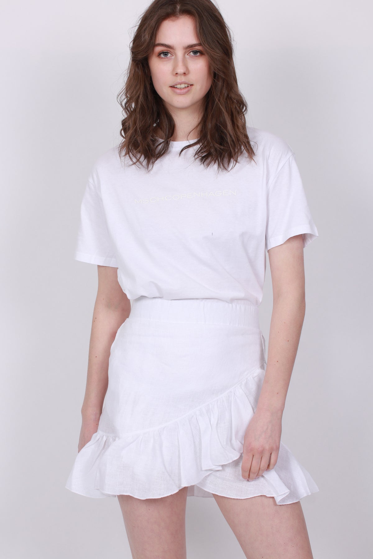 Julli Linen Skirt - White - Ella & il - Skjørt - VILLOID.no