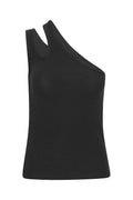 Jersey One-Shoulder Top - Black