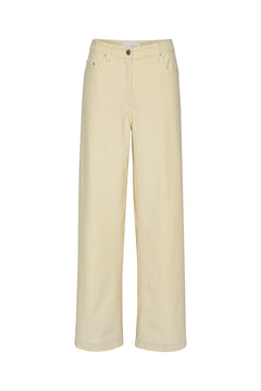 Striped Twill Wide Pants - Straw Comb.