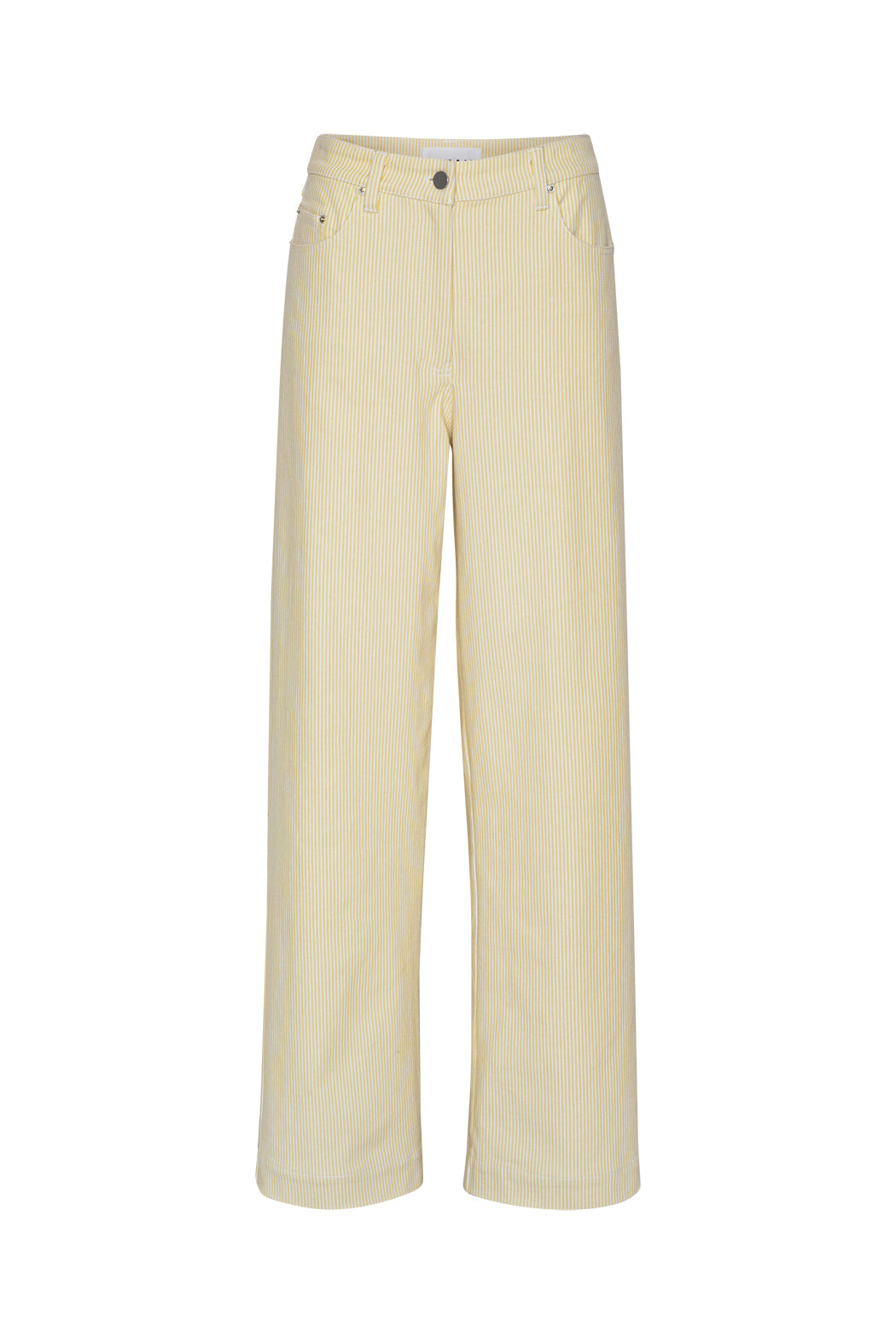 Striped Twill Wide Pants - Straw Comb