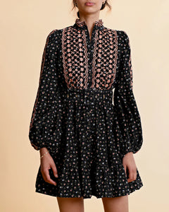Baby Cord Shirt Dress - Dark Blossom