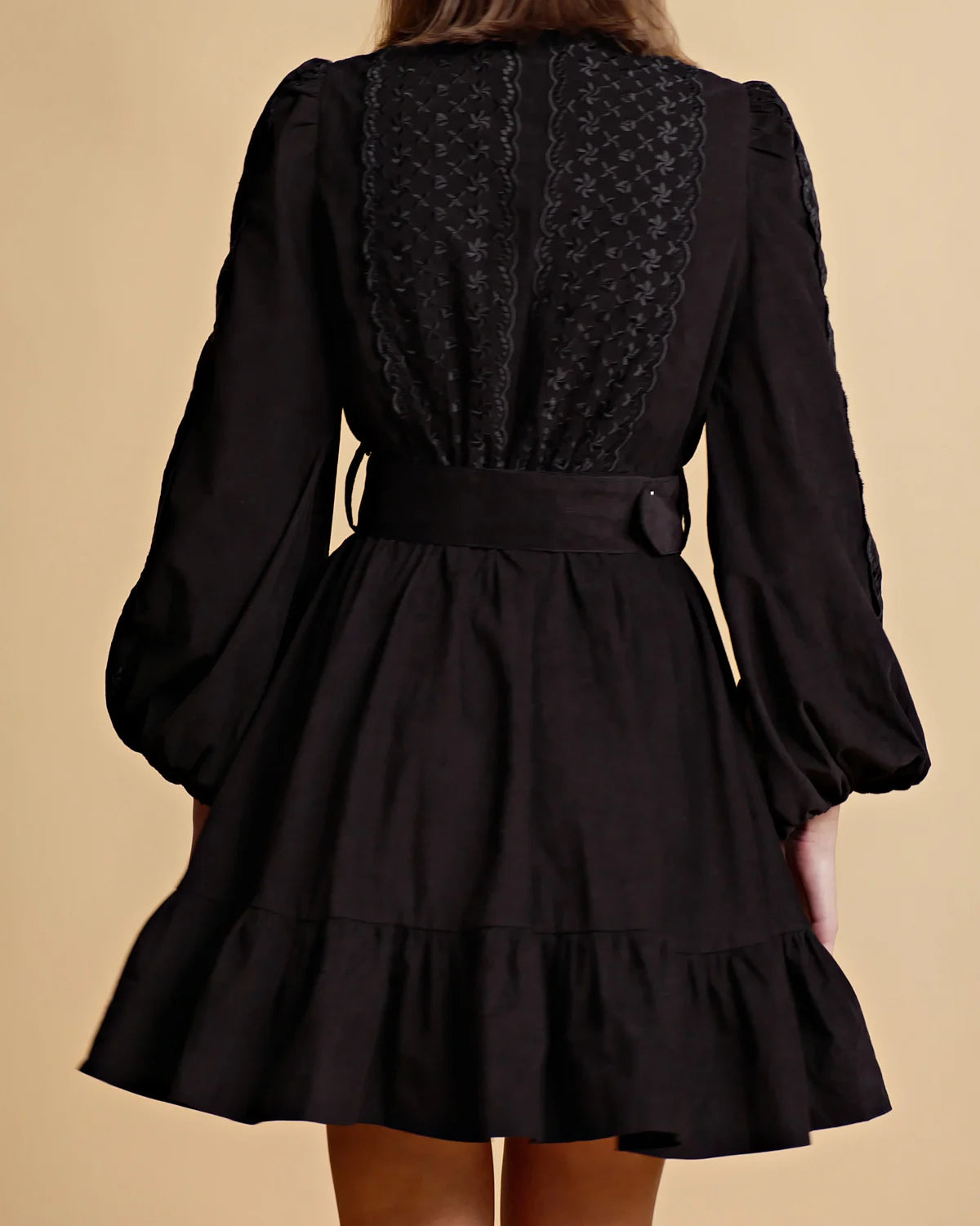Baby Cord Shirt Dress - Black