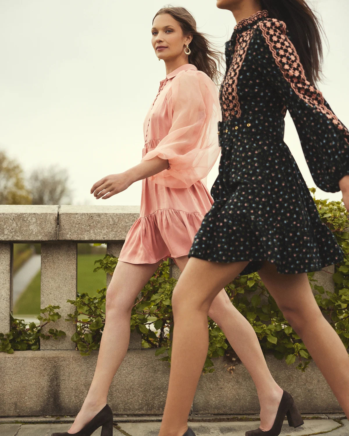 Baby Cord Shirt Dress - Dark Blossom
