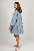 Sealed Broderie Anglaise Dress - Dammblå