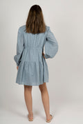 Sealed Broderie Anglaise Dress - Dammblå