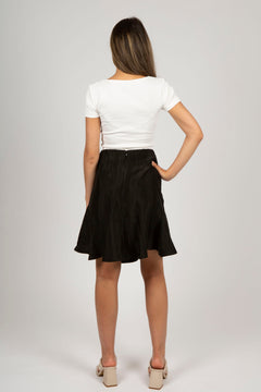 Luna Acetate Skirt - Anthracite Black