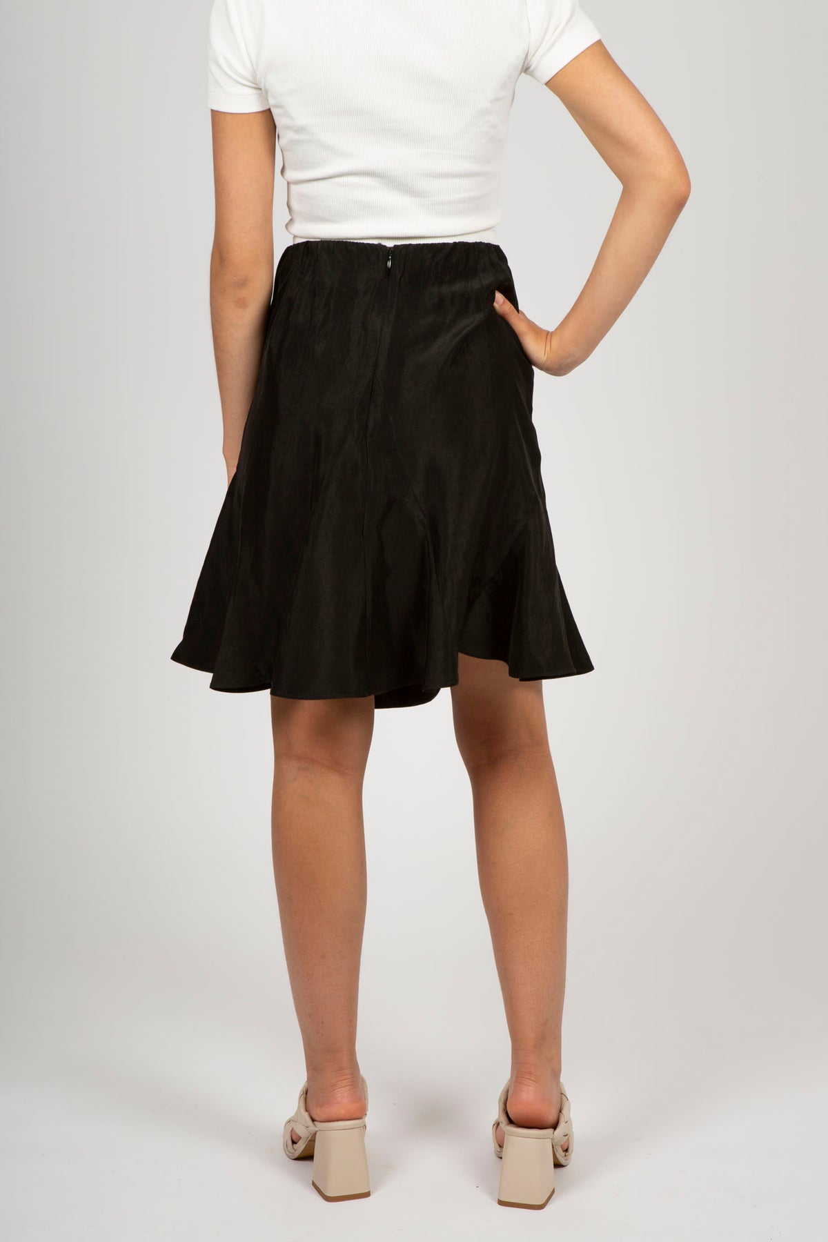 Luna Acetate Skirt - Anthracite Black