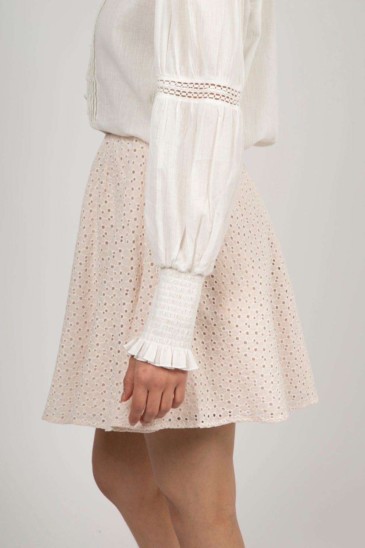 Luna Broderie Anglaise Skirt - Moonbeam