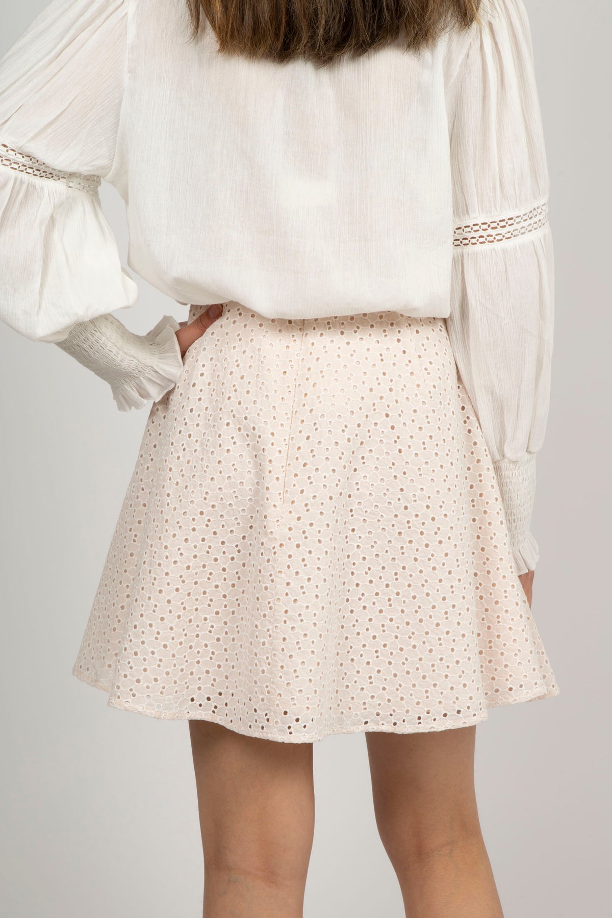 Luna Broderie Anglaise Skirt - Moonbeam