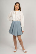 Luna Broderie Anglaise Skirt - Dusty Blue