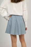 Luna Broderie Anglaise Skirt - Dusty Blue