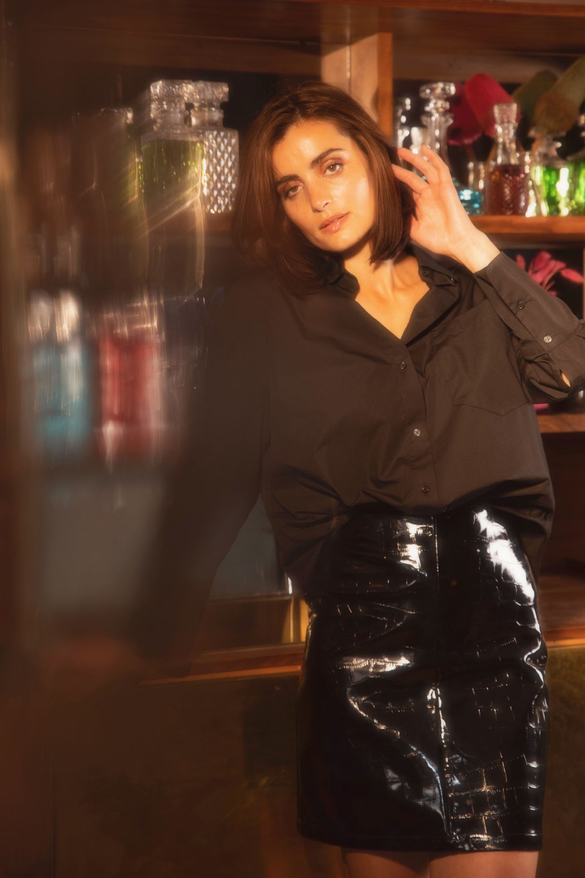 Lima Patent Skirt - Black