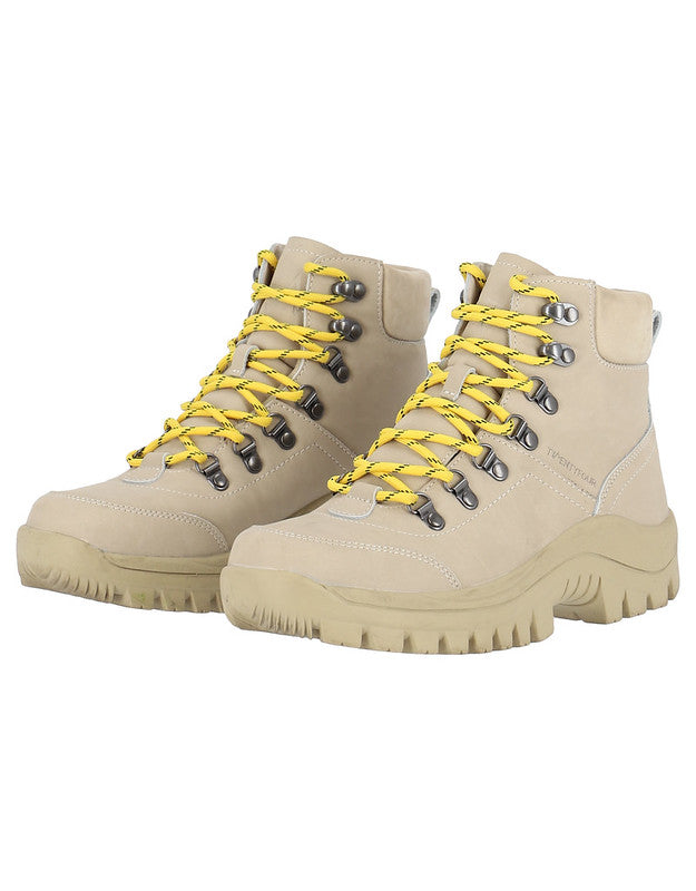 Mellow Lily Leather Boot - Beige