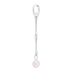 Stag Earring - White Pearl Silver