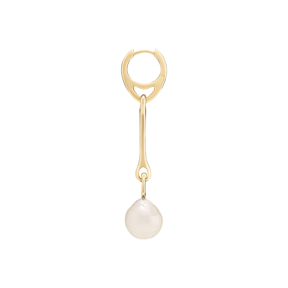 Squash Earring - White Pearl Gold