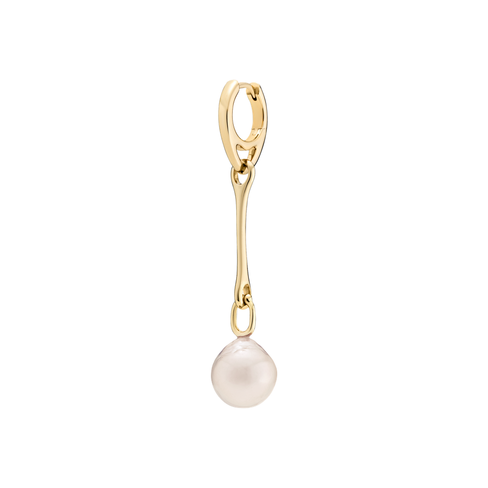 Squash Earring - White Pearl Gold
