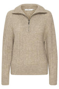 AlphaGZ Zipper Pullover - Warm Sand Melange