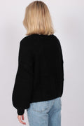 Hairy Knit Cardigan - Black - ByTimo - Gensere - VILLOID.no