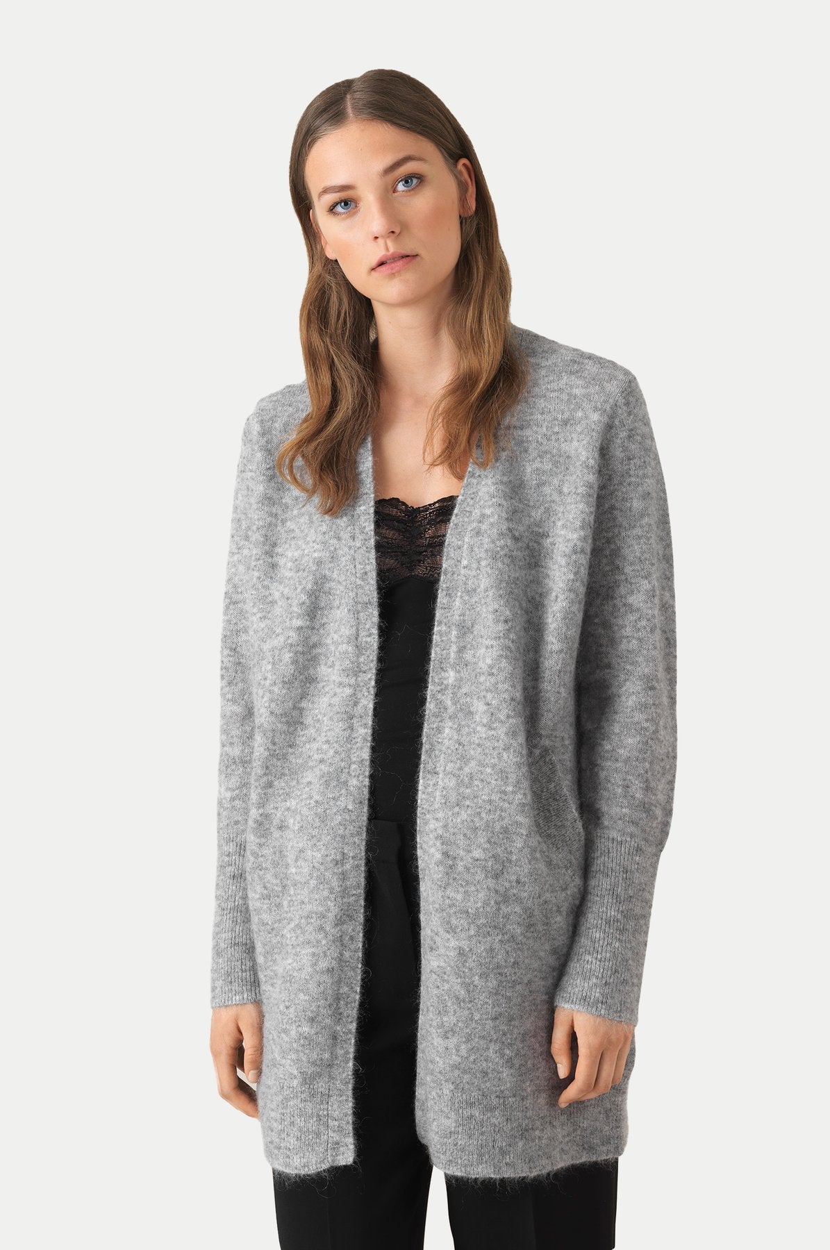 Brook Knit Cape - Grey Melange