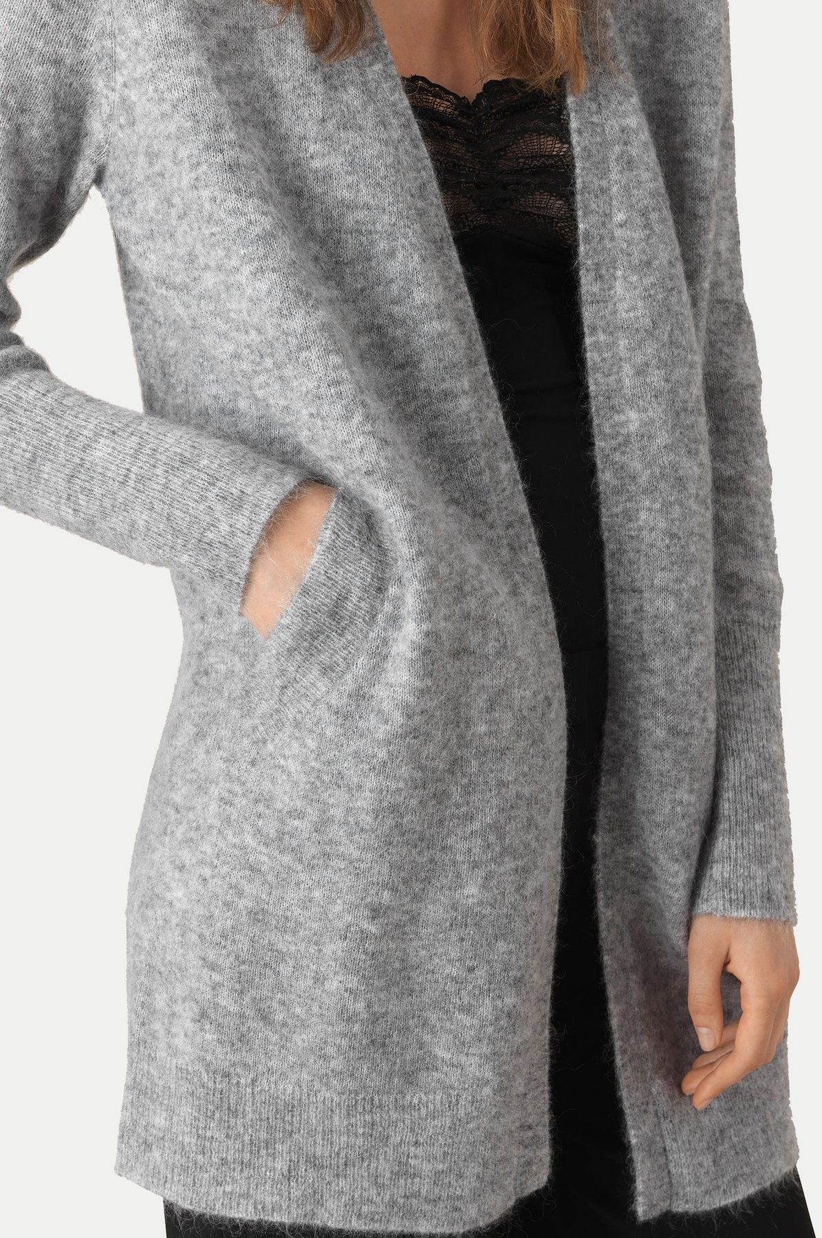 Brook Knit Cape - Grey Melange