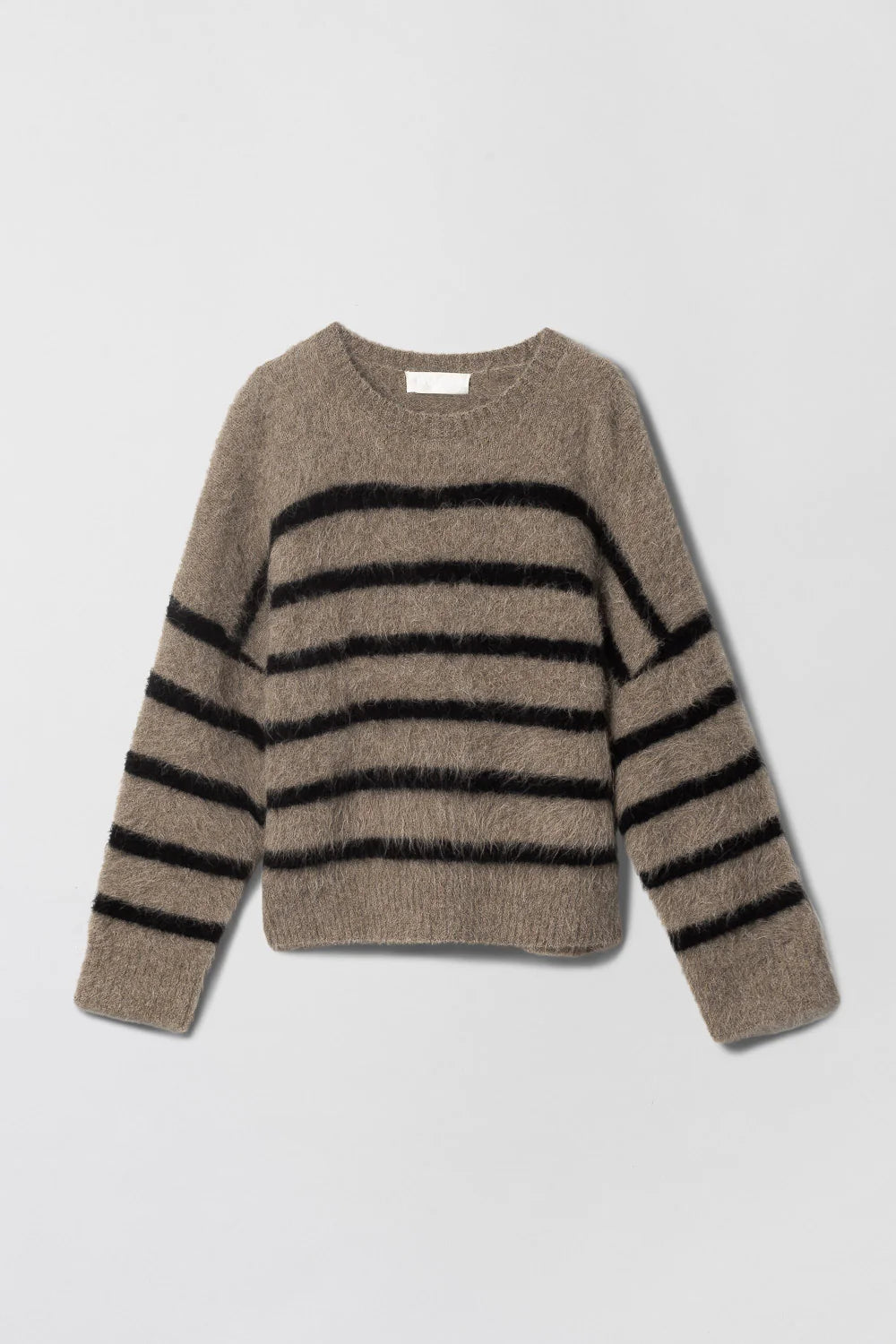 Mountain Oversized Furry Jumper - Black Brown Stripe
