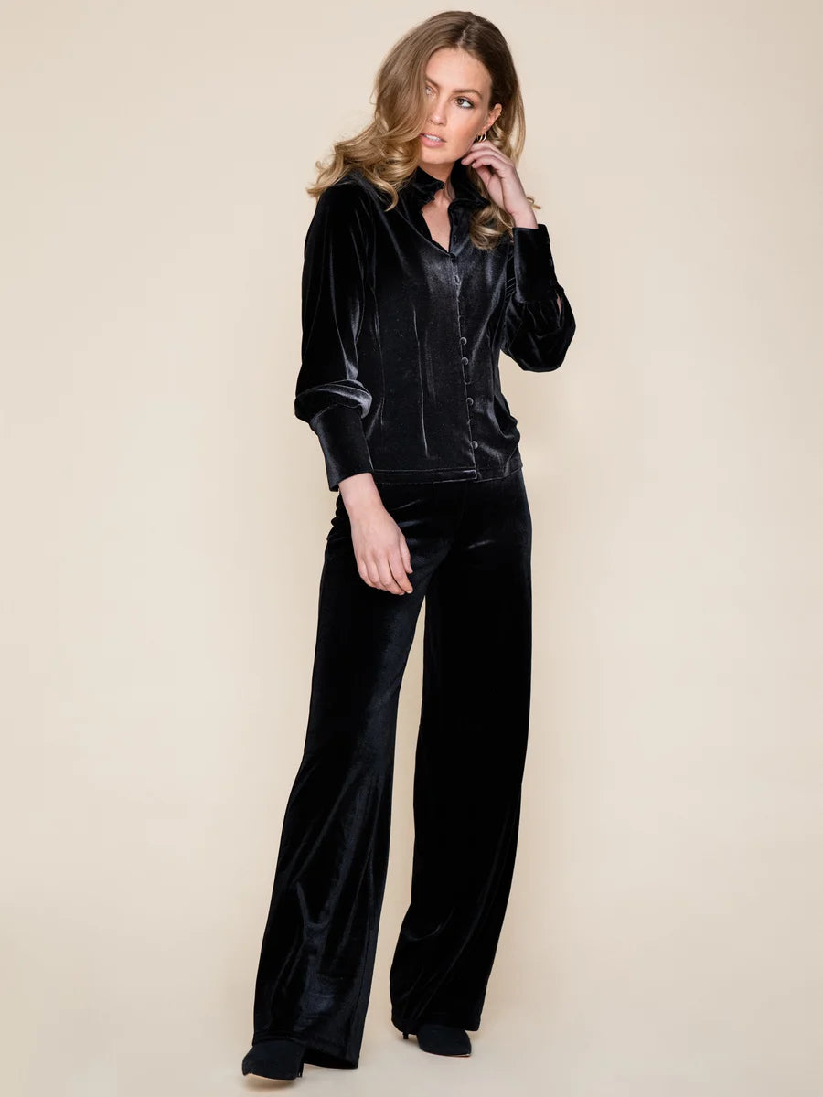 Amber Velour Pants - Black