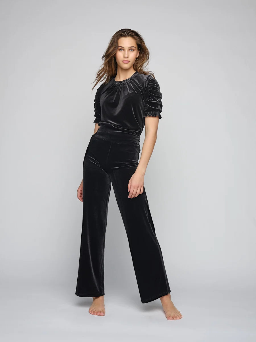 Amber Velour Pants - Black