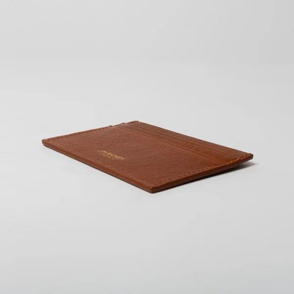 Credit Card Holder - Tan Grained Leather